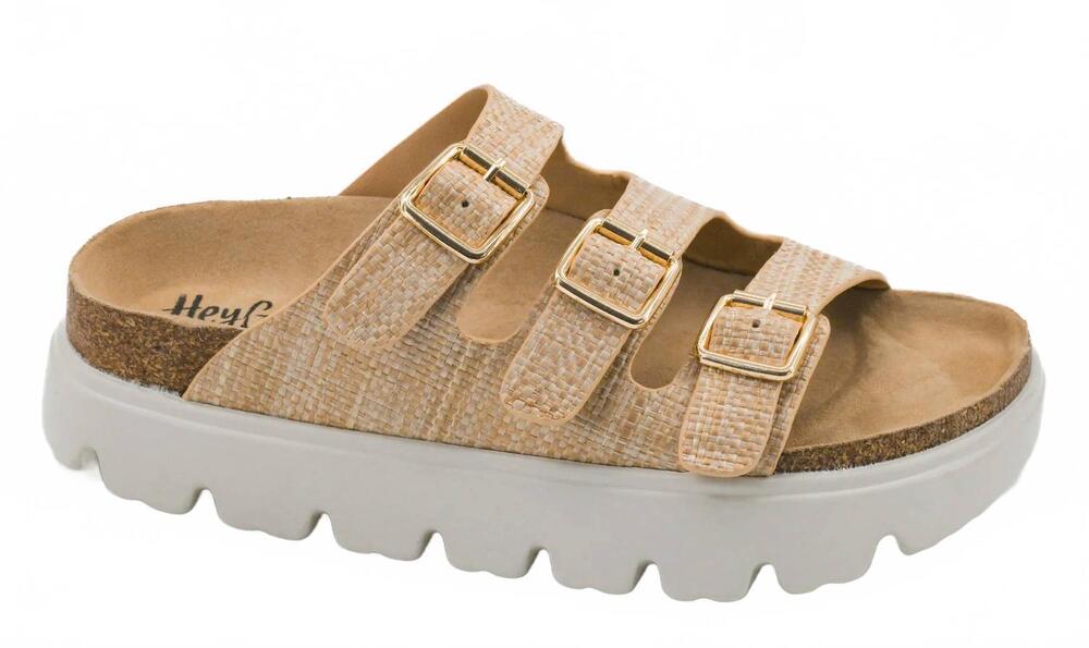 NEW CORKYS FOOTWEAR women's threes company sandal in raffia